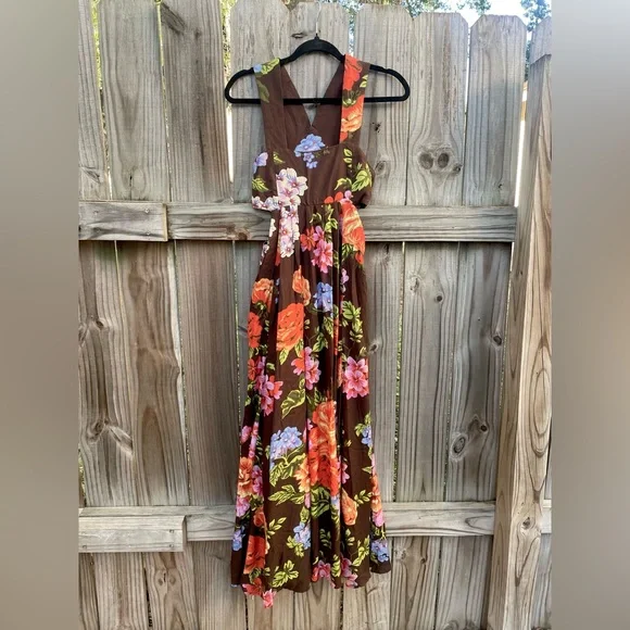 NWT Anthropologie The Piper Bandeau Maxi Floral Print Dress - Picture 3 of 5